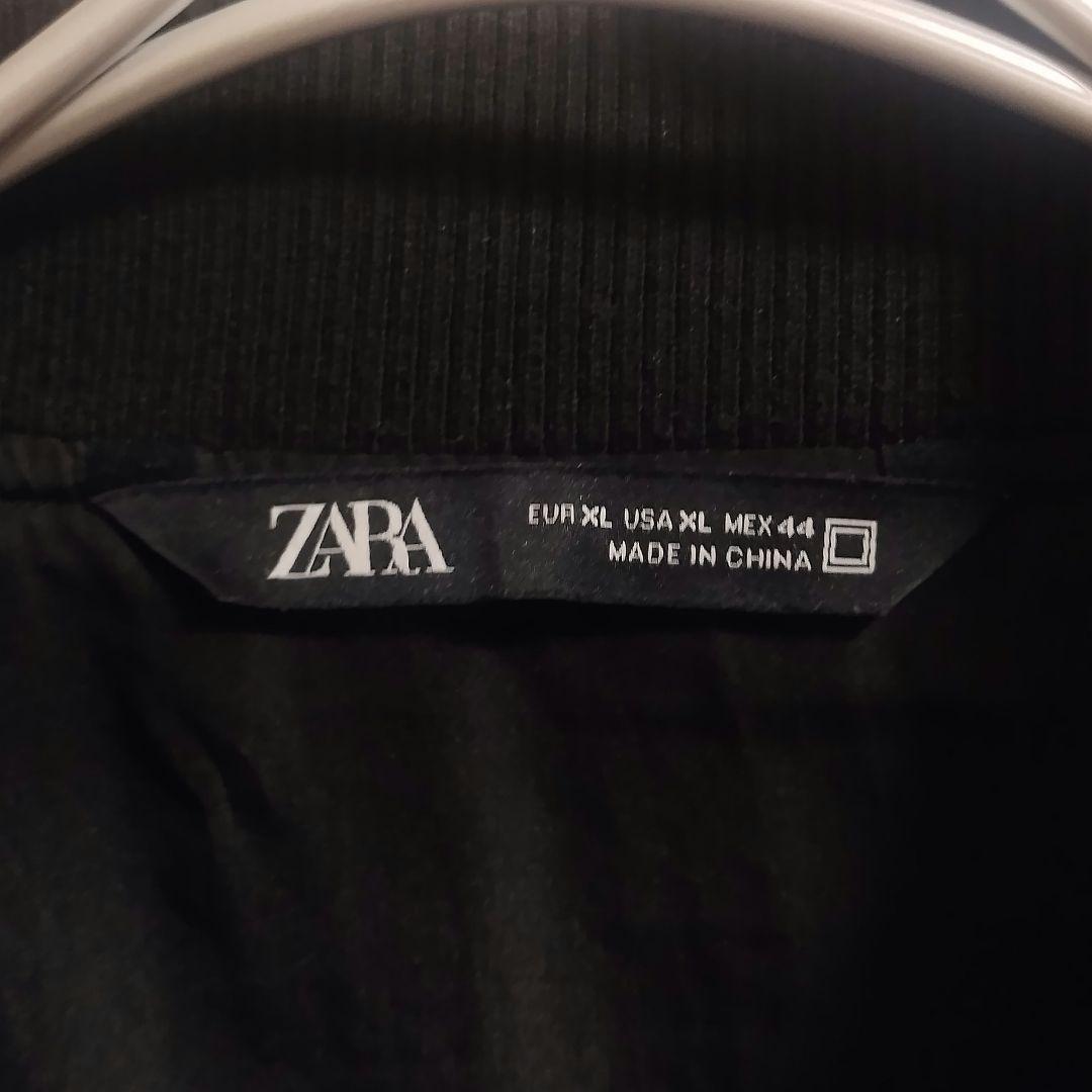 ZARA ザラ フェイクレザーブルゾン Lサイズ ブラック ボンバージャケット