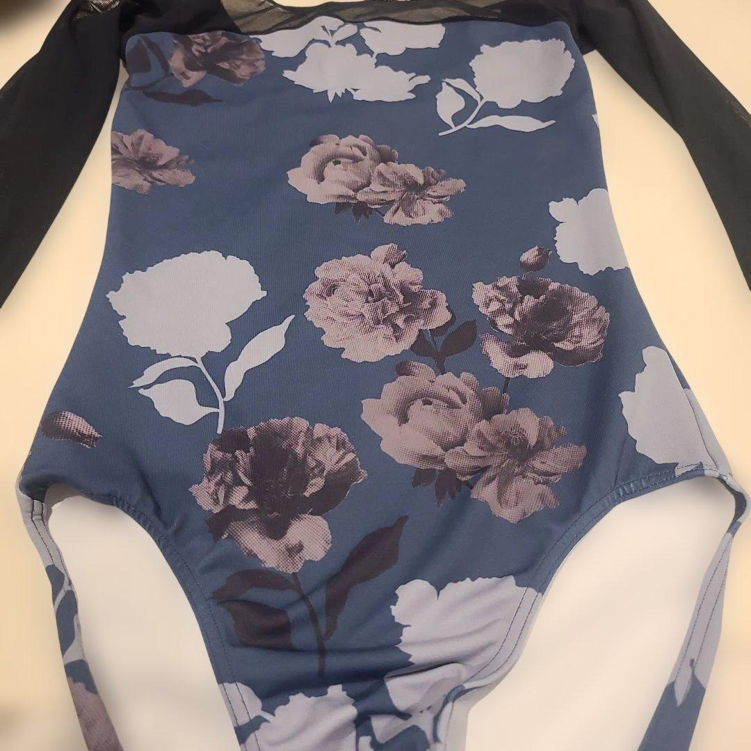 スティナ stina 花柄 長袖レオタード Mサイズ 黒メッシュ ★美品★
