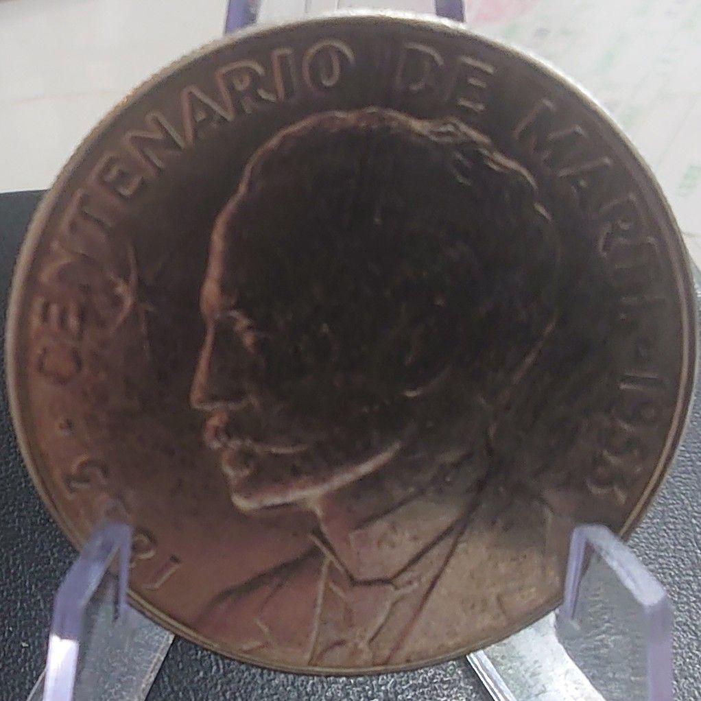 1953年 キューバ銀貨 1ペソ ホセ・マルティ生誕100周年記念銀貨SV900