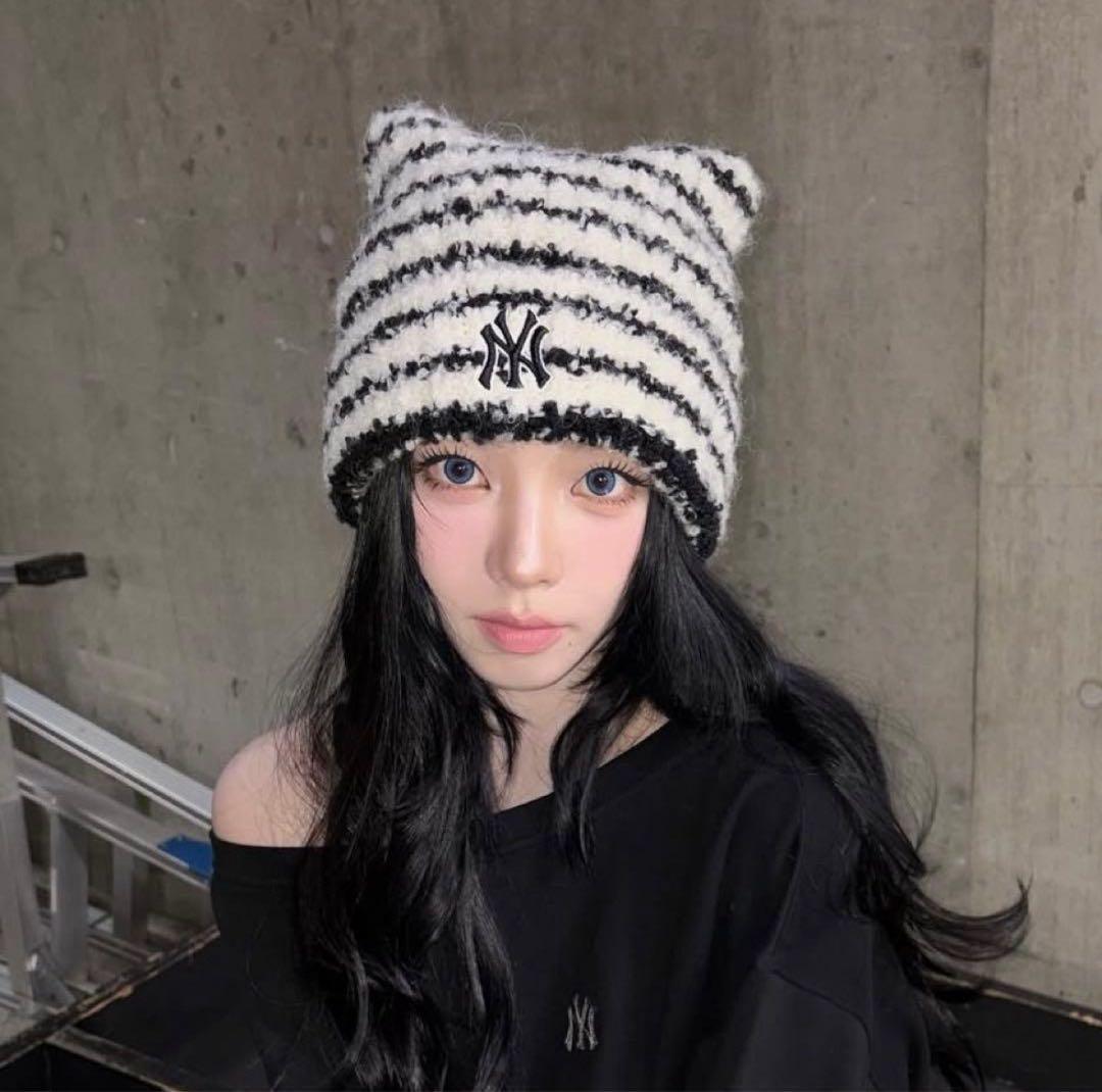 SALE✨最安値【韓国限定】新品未使用 MLB Korea 猫耳ニット帽