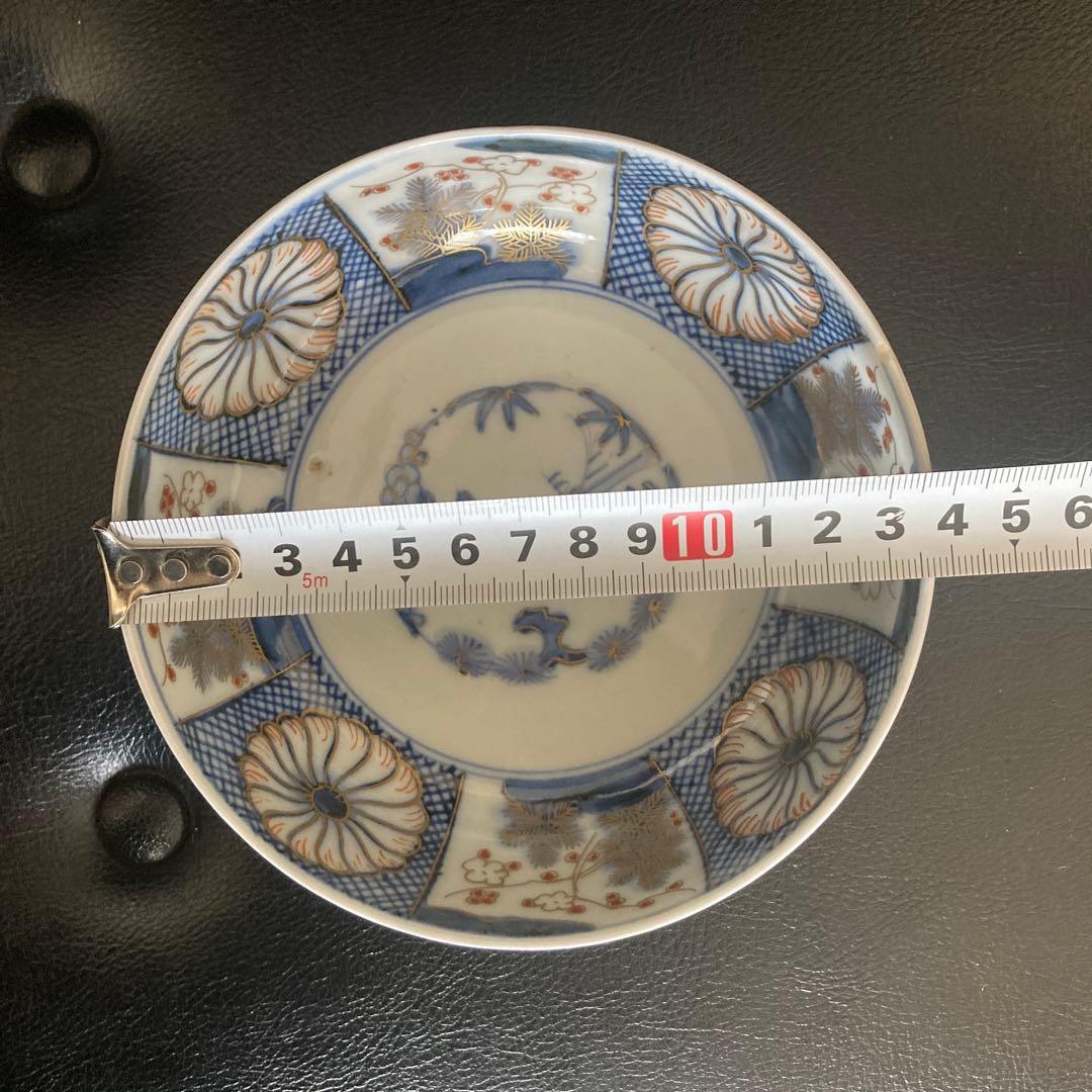 古伊万里　角青印　丸鉢　3客