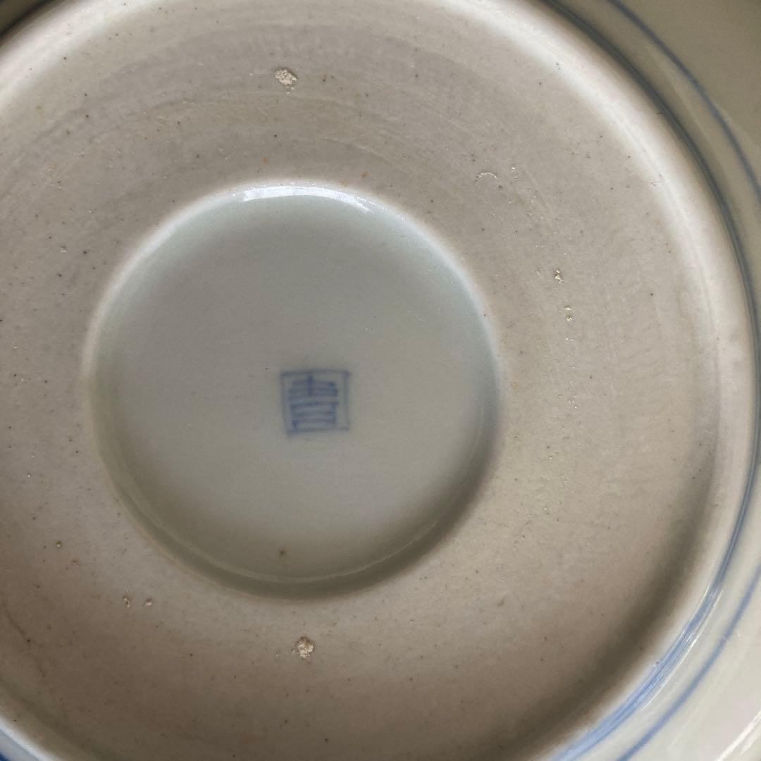 古伊万里　角青印　丸鉢　3客