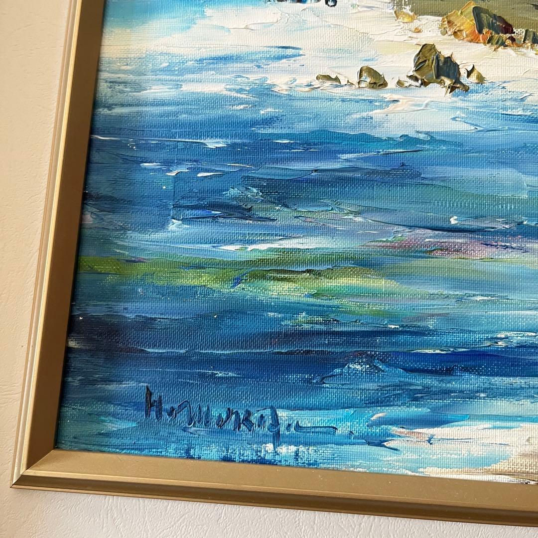 森田秀和 エリモ岬 油彩 原風景 前ガラス無し 広島県出身 油絵 絵画 G