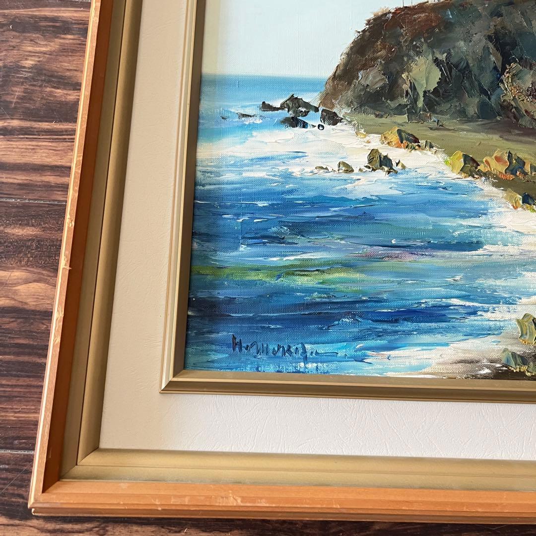 森田秀和 エリモ岬 油彩 原風景 前ガラス無し 広島県出身 油絵 絵画 G