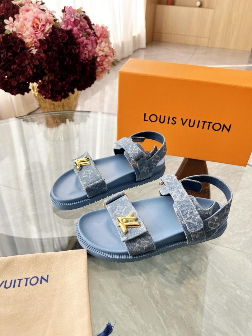 LOuIS VuITTOΝ ブルー サンダル 38