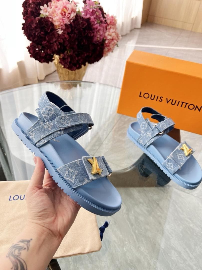 LOuIS VuITTOΝ ブルー サンダル 38