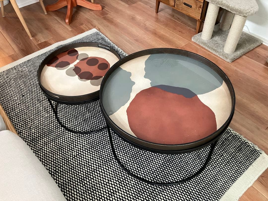 専用】Ethnicraft (海外輸入品)トレイ/ネスティングテーブル　大