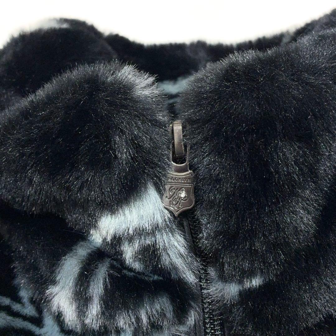 Karl Kani カールカナイ モノグラム ショートファージャケット 黒 XL