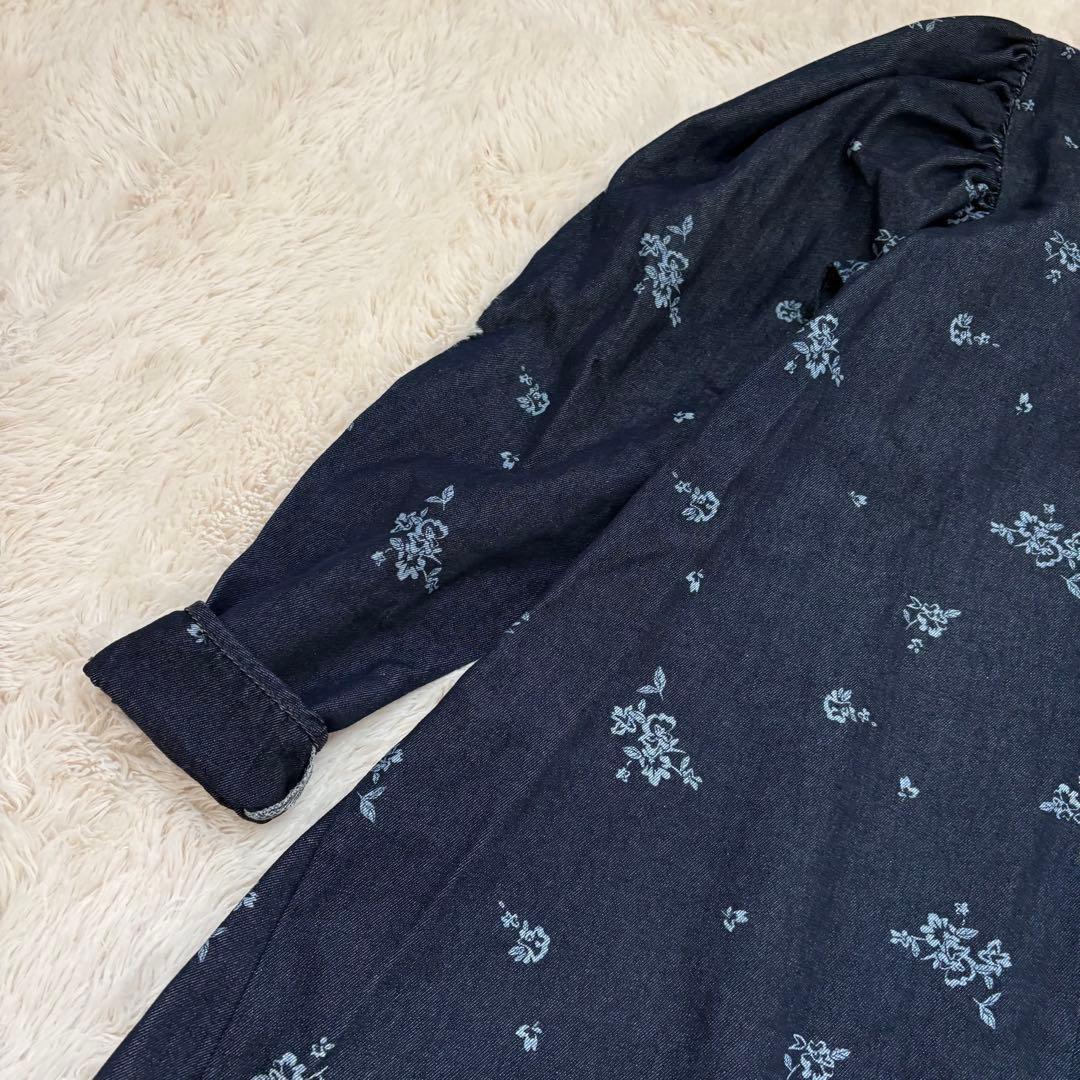 美品✨25SS✨ウィルフリー　フラワープリント　デニムワンピース　定価2.2万