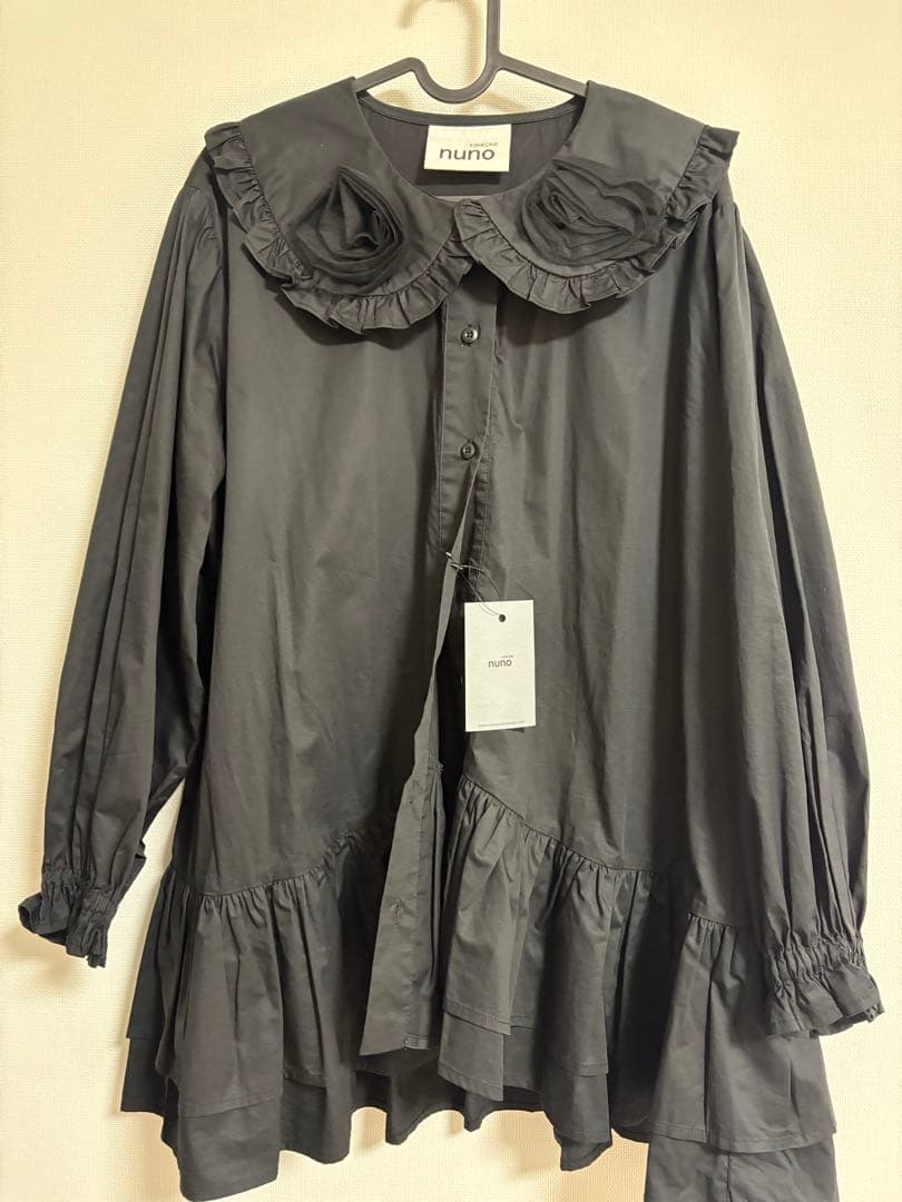新品 KIRIKOMI NUNO 立体バラロングシャツ