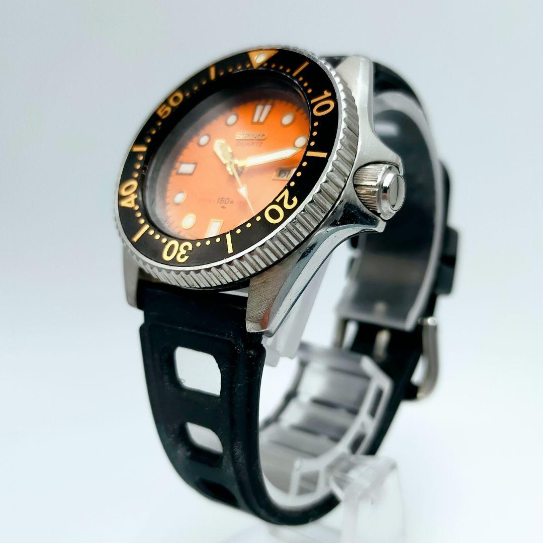 【美品・稼働】SEIKO セイコー ダイバー 150m オレンジ文字盤 レトロ
