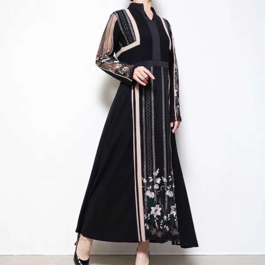 MURRAL framed flower dress black サイズ1