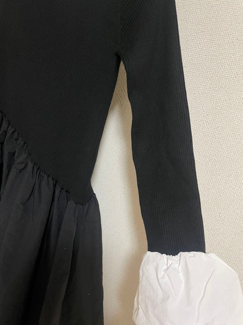 olu. ニットドッキングバルーンワンピース　black サイズ0