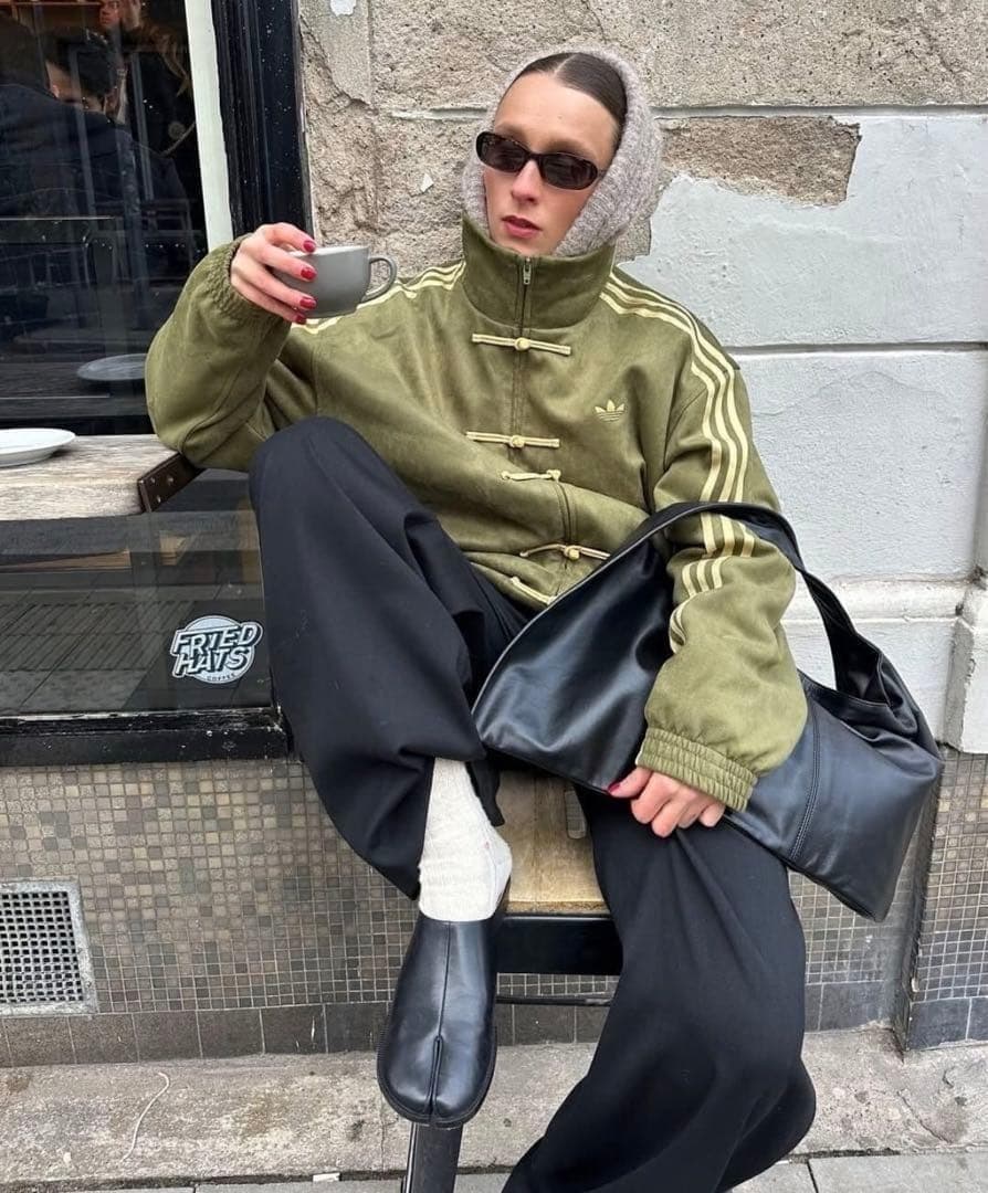 即日発送海外限定adidas Originalsスエード トラックジャケットXL