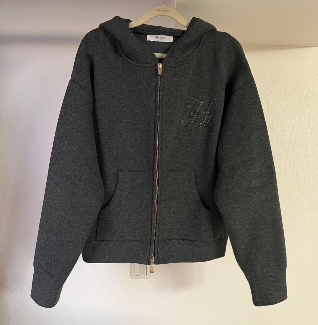 一度のみ着用 herlipto Smooth Knit Hoodie gray
