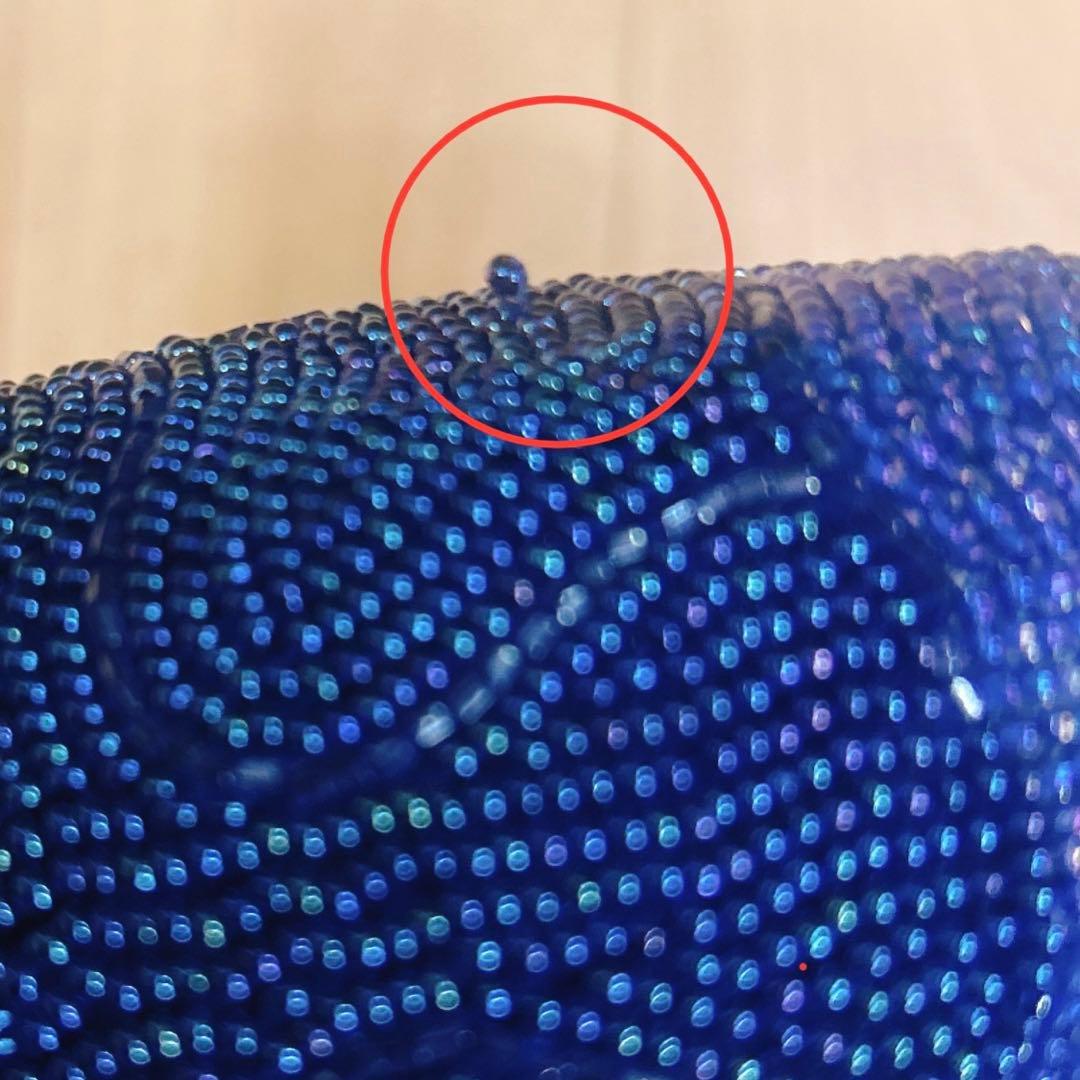 昭和レトロな花柄ビーズ刺繍クラッチバッグ　総ビーズ　ハンドバッグ