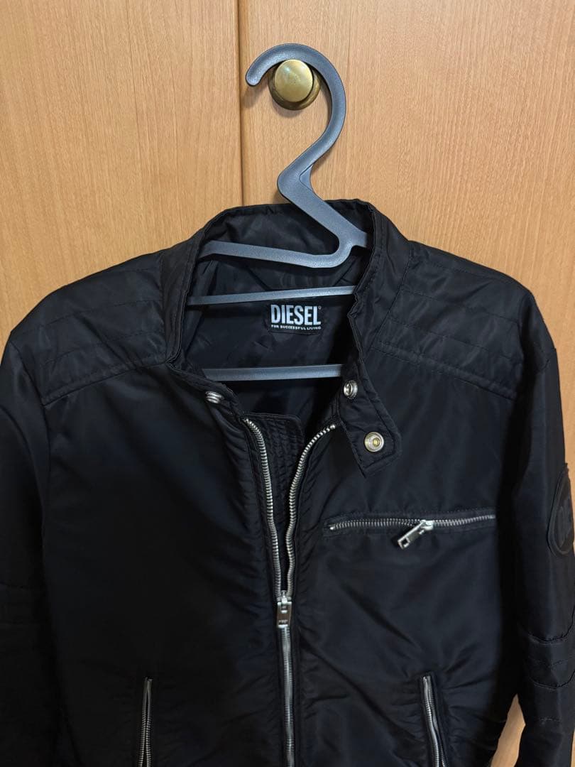 【池田エライザ着用】 DIESEL ナイロン シングルライダースジャケット