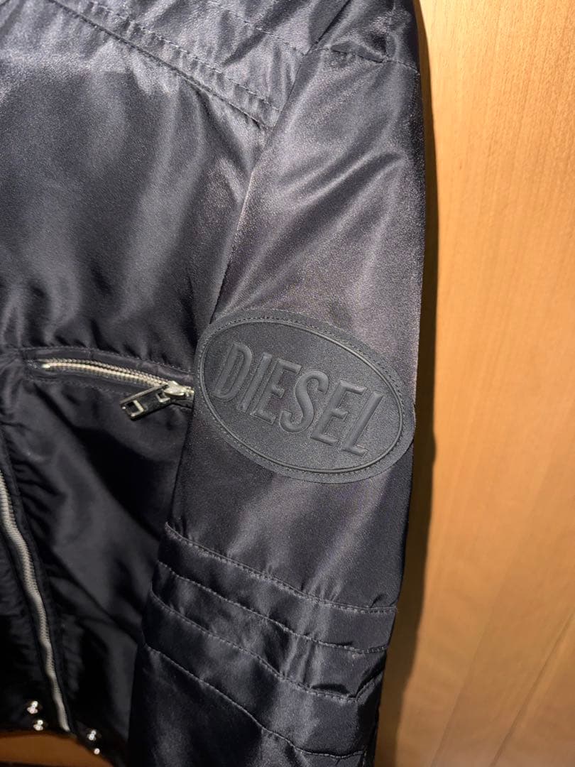 【池田エライザ着用】 DIESEL ナイロン シングルライダースジャケット