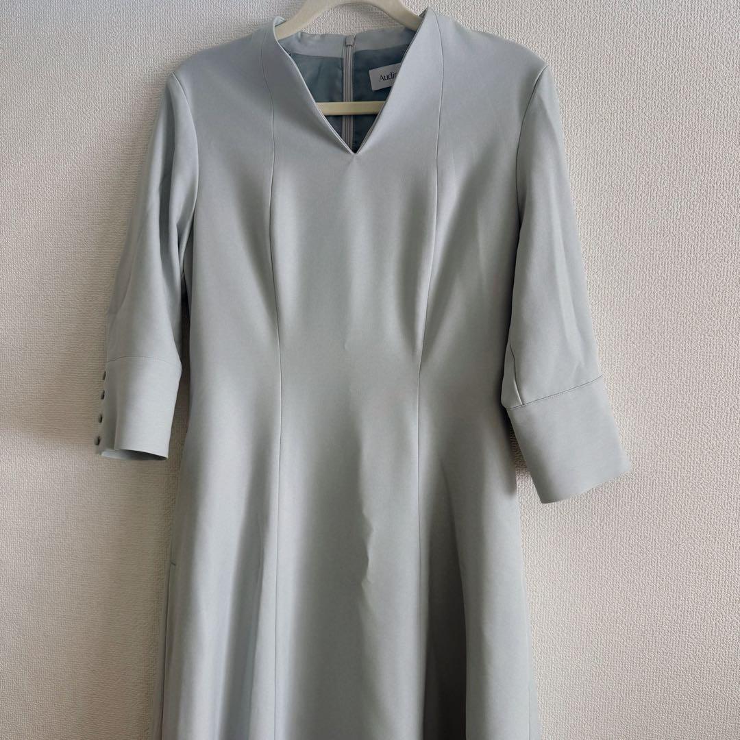 【Audire】Catherine flare dress(Blue gray)