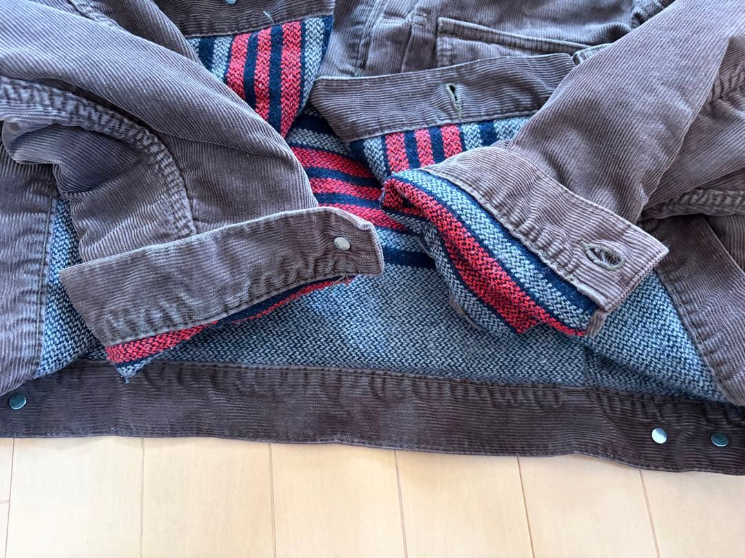 ドゥニームコーデュロイジャケットライナー付きLサイズ こげ茶 美品 DENIME