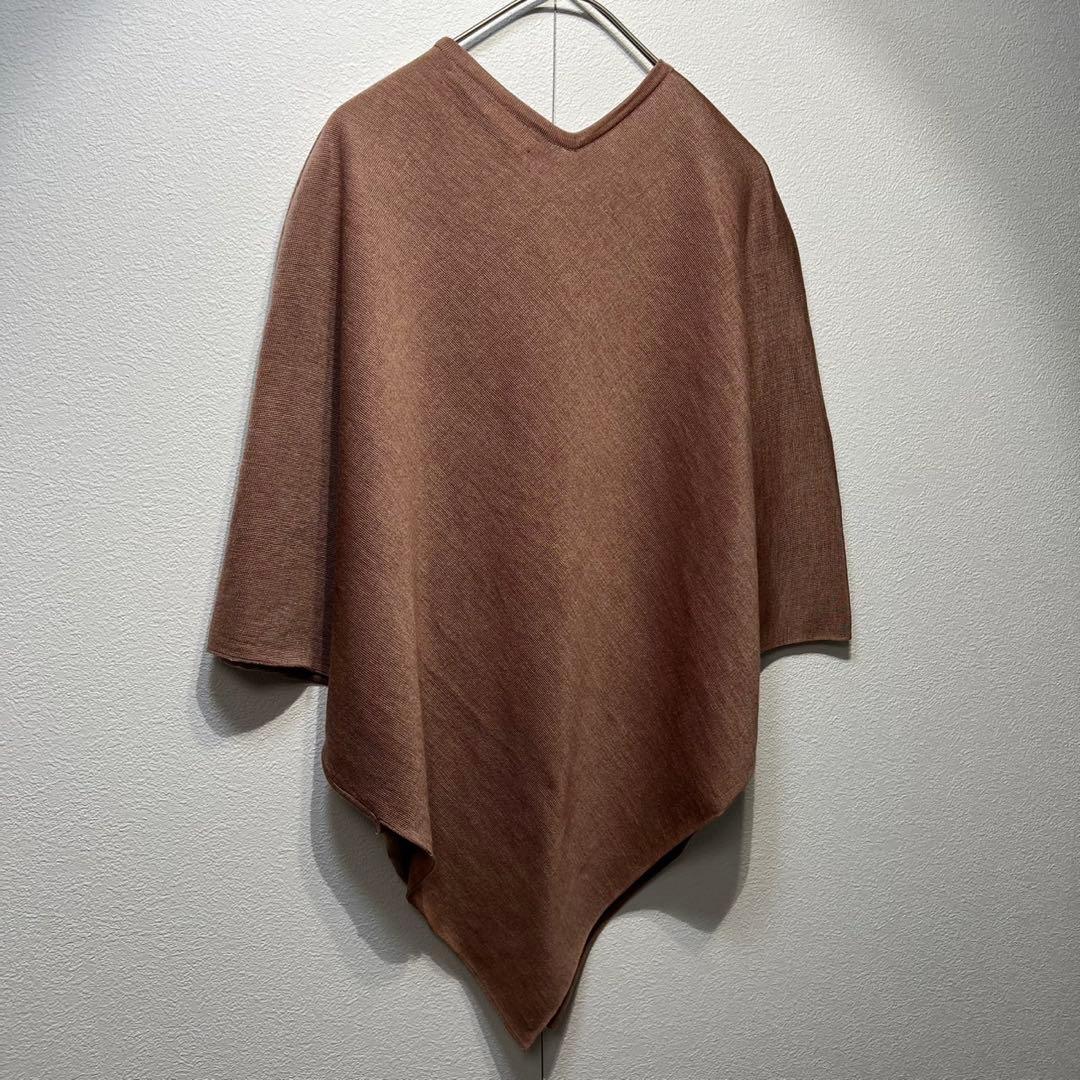 希少 極美品 クリスタセヤ 上質 シルク カシミヤ デザイン ポンチョ XS