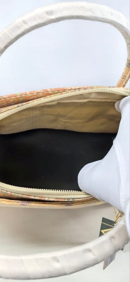 最終値下げ　未使用保管品　利休バッグ　 絹100% 日本製　花柄