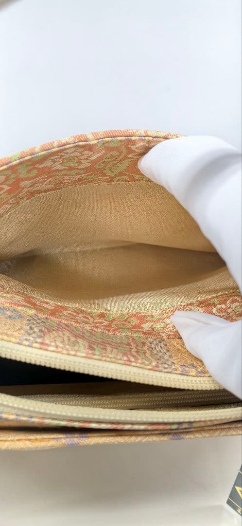 最終値下げ　未使用保管品　利休バッグ　 絹100% 日本製　花柄