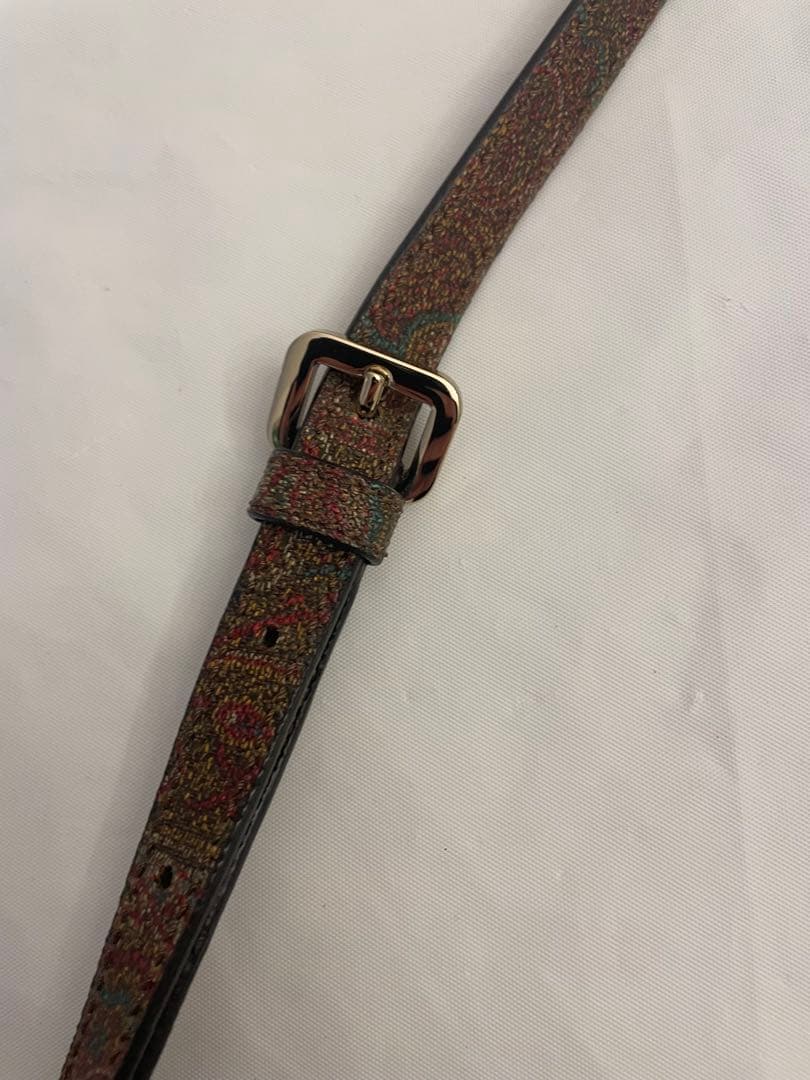 ❷美品 ETRO エトロ 2way バッグ ペイズリー柄トリムレザー