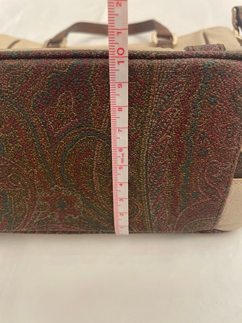 ❷美品 ETRO エトロ 2way バッグ ペイズリー柄トリムレザー