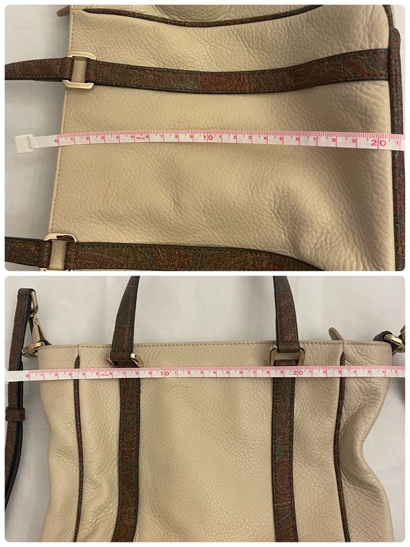 ❷美品 ETRO エトロ 2way バッグ ペイズリー柄トリムレザー