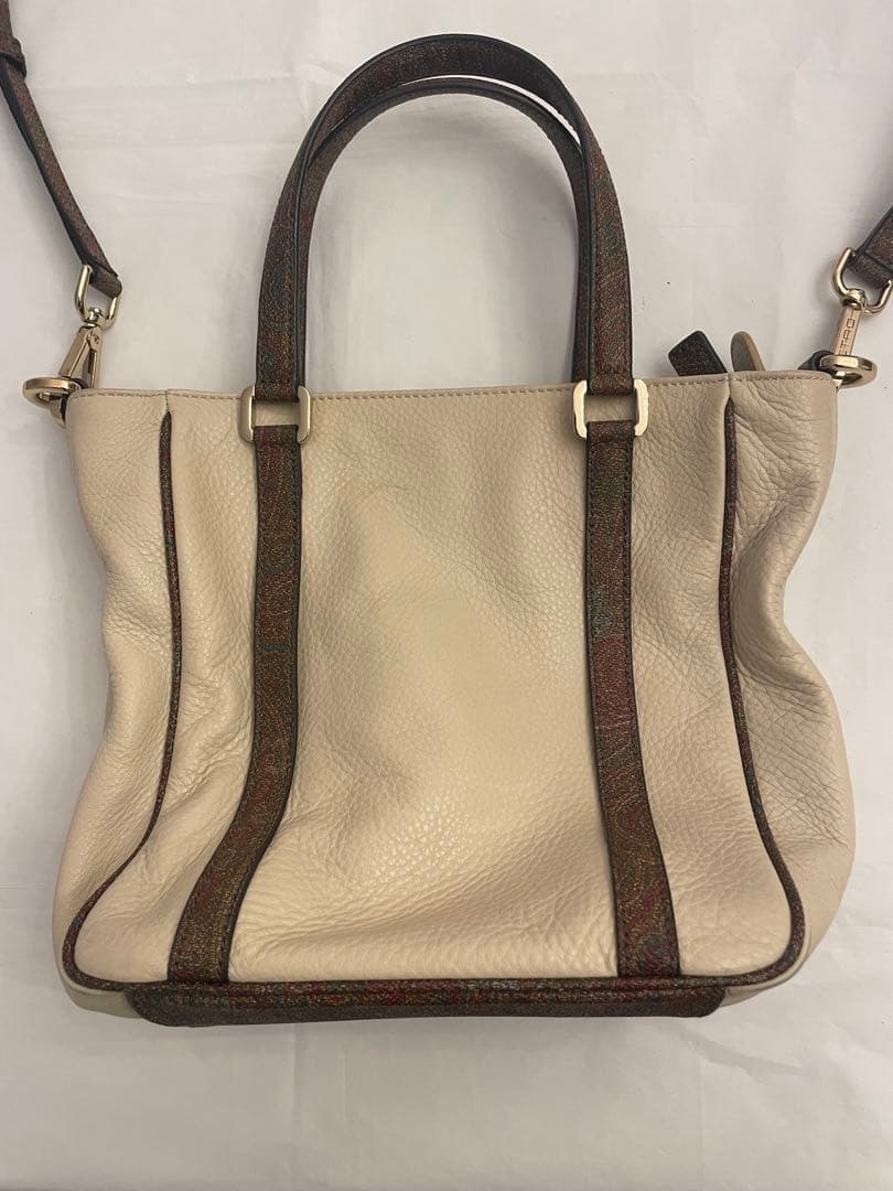 ❷美品 ETRO エトロ 2way バッグ ペイズリー柄トリムレザー