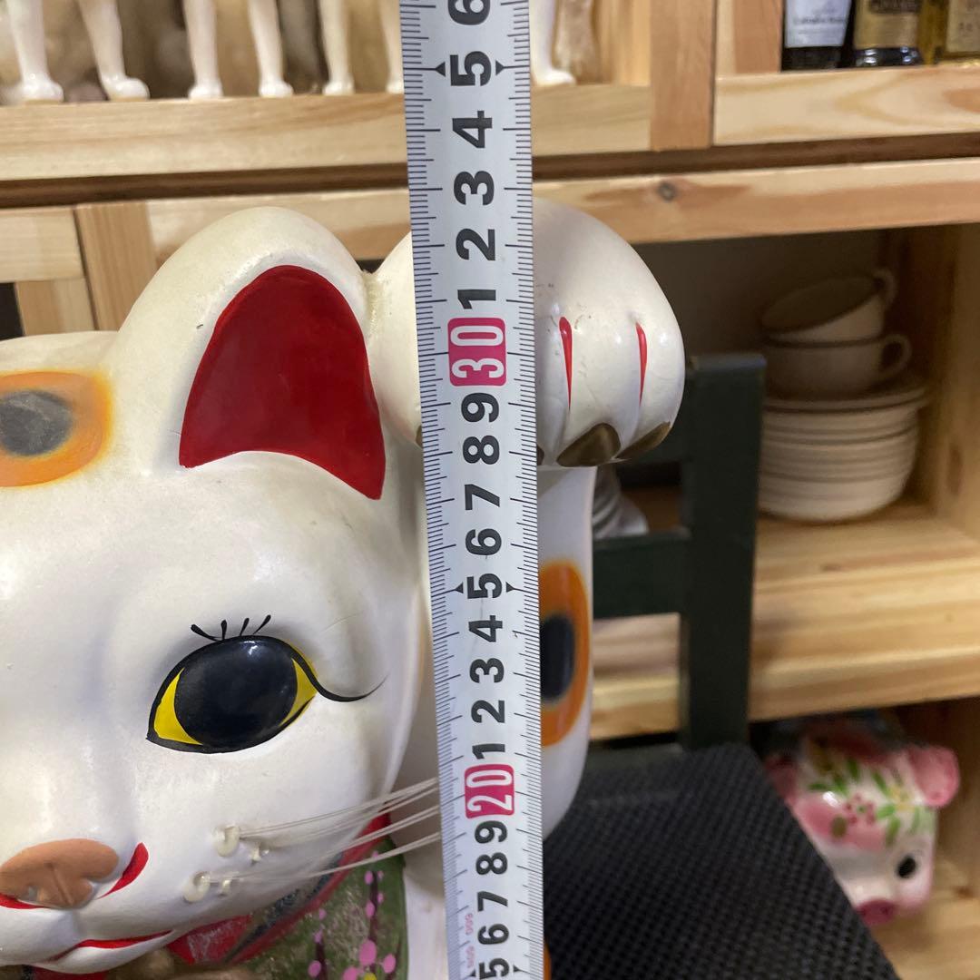 招き猫 置物 陶器製 約32cm 常滑焼招き猫　日本伝統工芸品　福　千万両