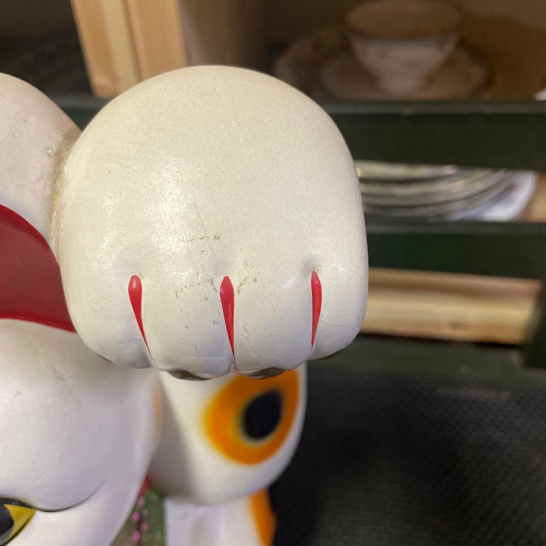 招き猫 置物 陶器製 約32cm 常滑焼招き猫　日本伝統工芸品　福　千万両