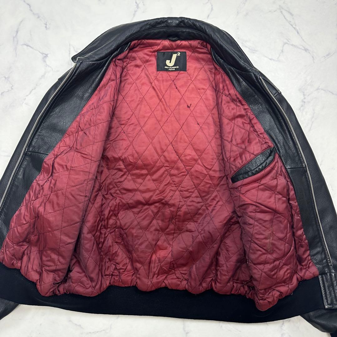 希少【Mr.JUNCO】背面イーグル型押し 牛革 オールレザー ジャケット L