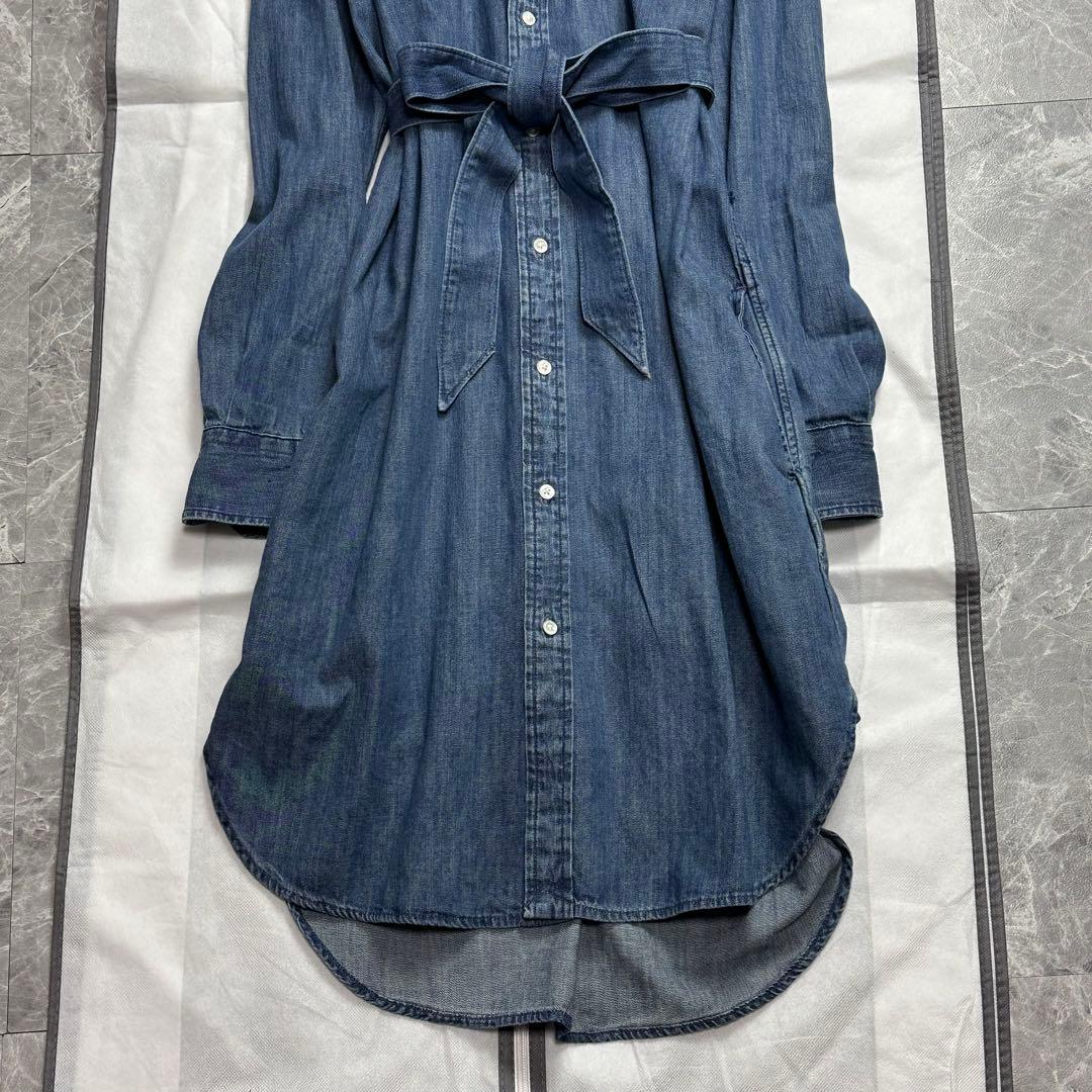 極美品♡25年品 ラルフローレン デニムシャツワンピース ベルト ポニー L相当