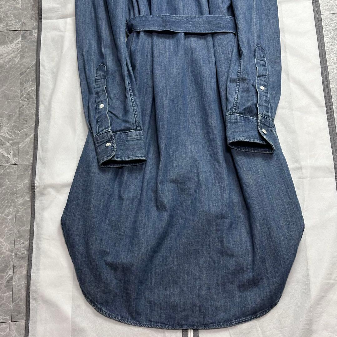 極美品♡25年品 ラルフローレン デニムシャツワンピース ベルト ポニー L相当