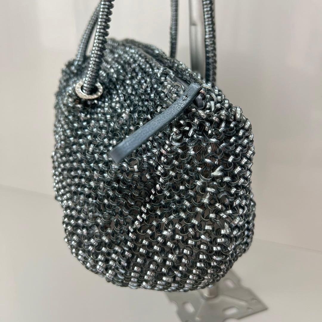 【美品】アンテプリマ　ミニボストンバッグ、ワイヤーバッグ、ハンドバッグ　ブルー