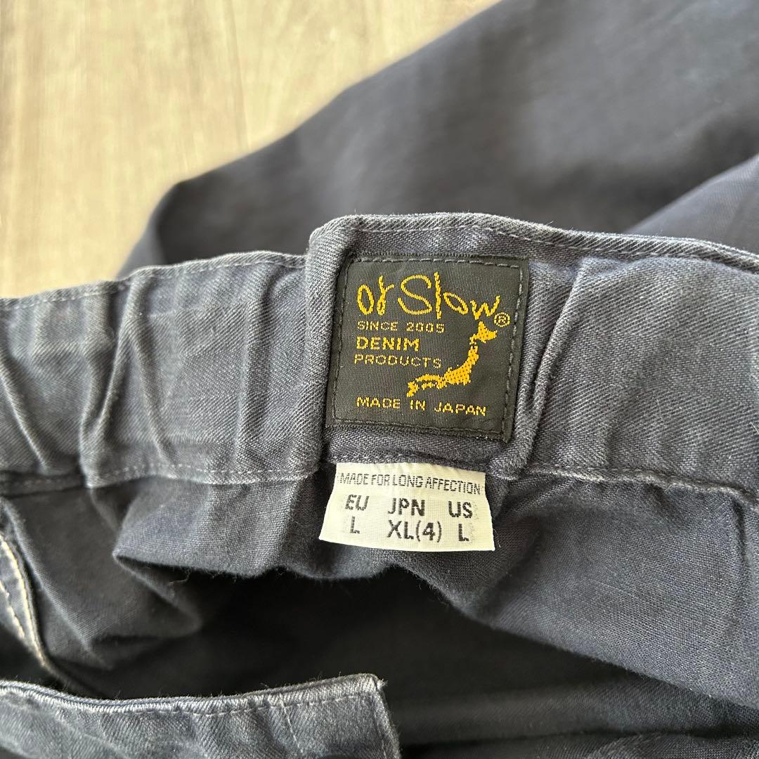 orSlow オアスロウ フレンチワークパンツ ネイビー XL ヘリンボーン