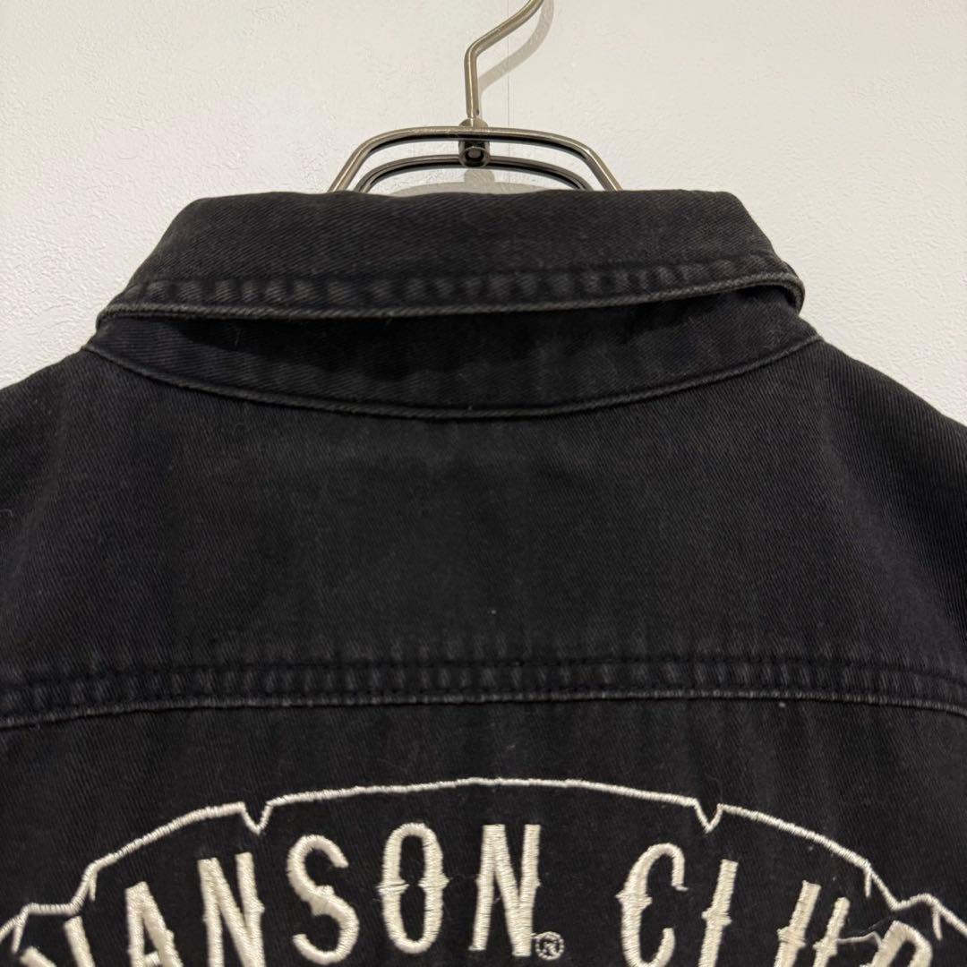 VANSON バンソン　デニムジャケット　スカル　クロスボーン　コットン　黒　L