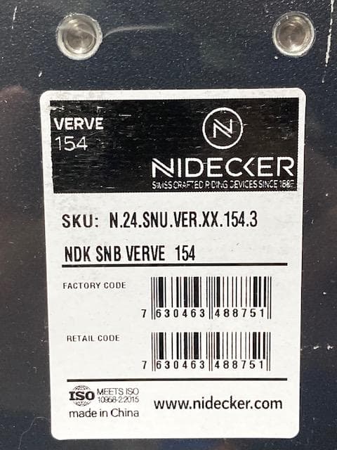 スノーボード 60%off 2024 NIDECKER VERVE JAPAN LTD 154
