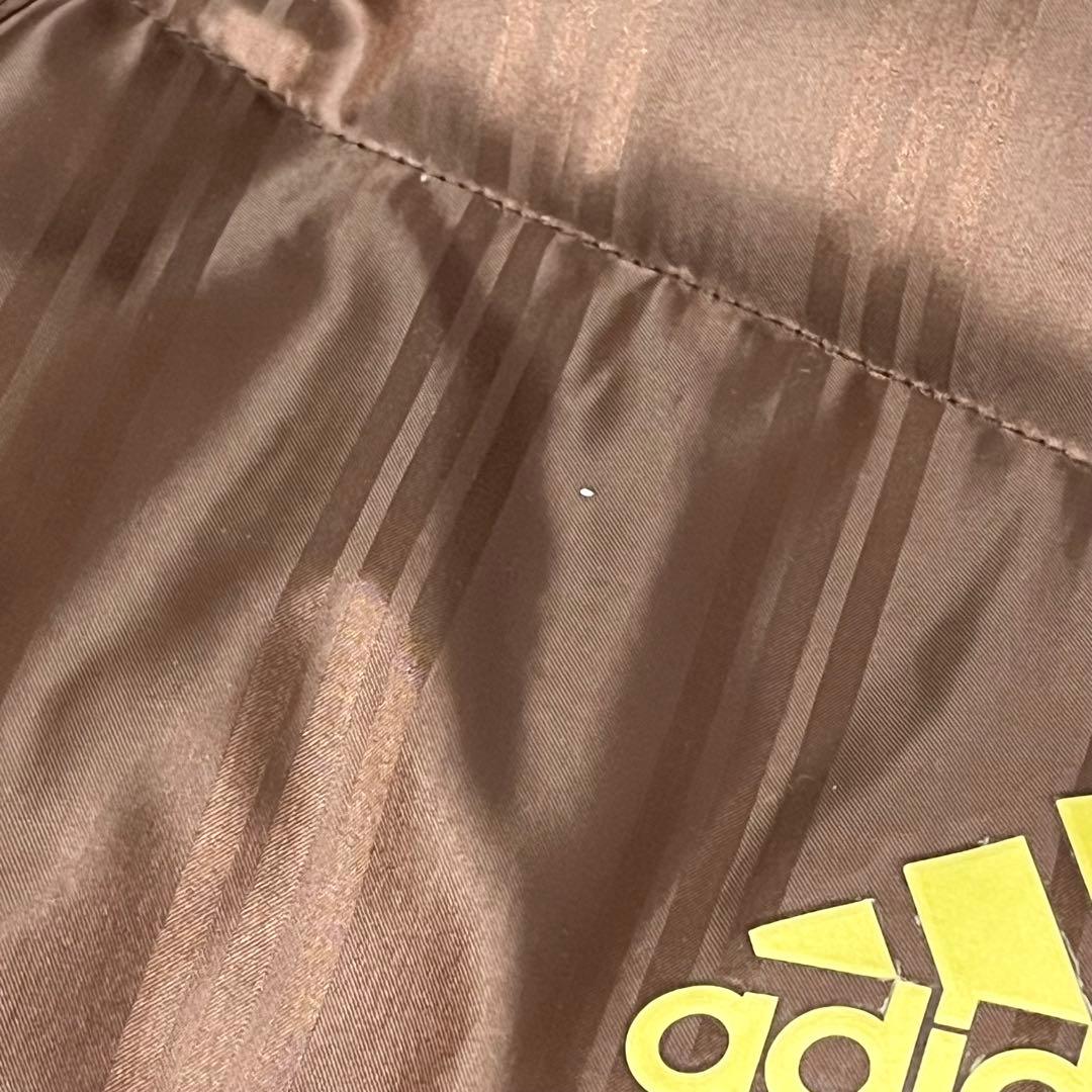 adidas アディダス ベンチコート ストライプ 茶色 L 防寒 寒さ対策