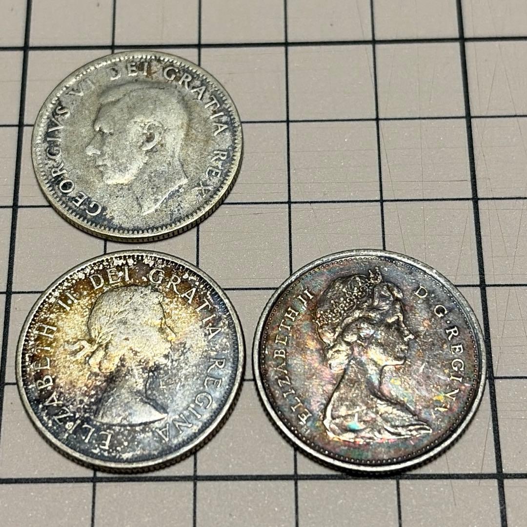 【中古】カナダ 25セント硬貨 3枚セット