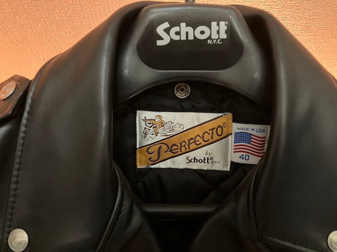 Schott ダブルライダースジャケット 618 40 ブラック