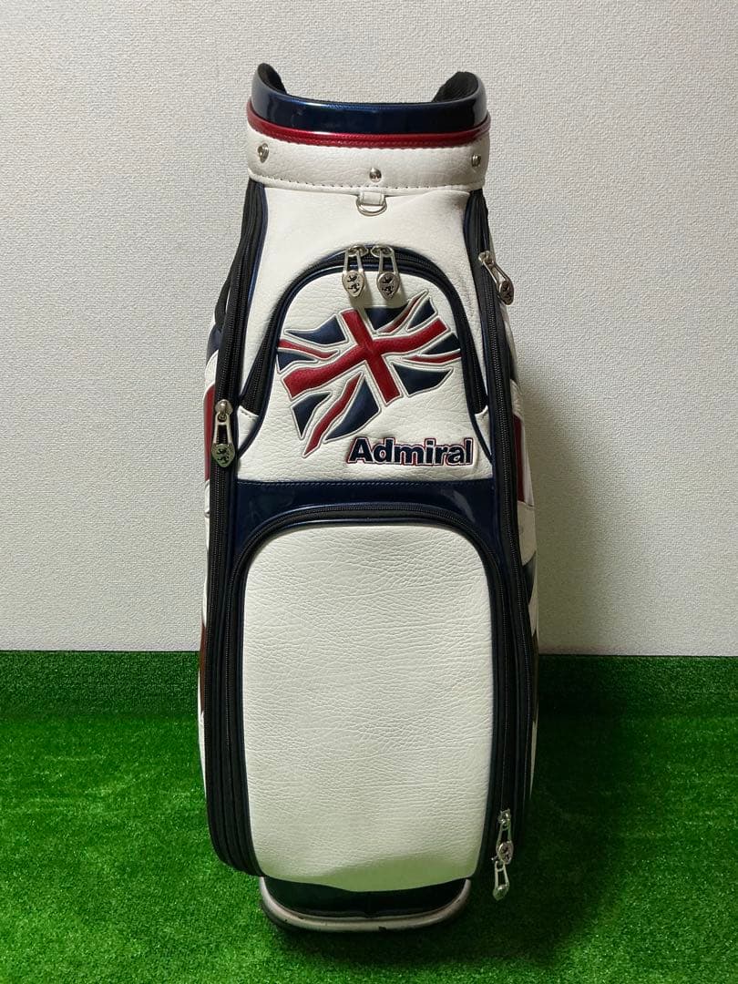 美品!!　ADMIRAL　３点式　ユニオンジャック　エナメル　キャディバッグ