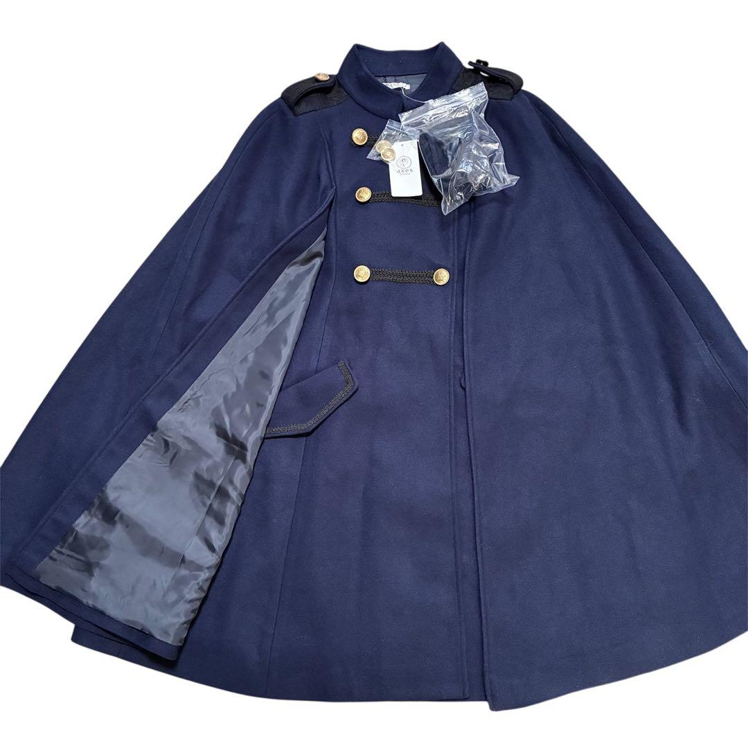 《新品》ナポレオンマント風ネイビーコート Ｍ