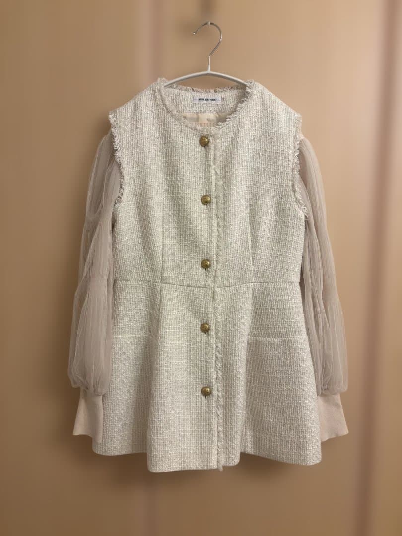 美品 ツイードペプラムジレ＆ニットコーデセット♡ナチュラルビューティーベーシック