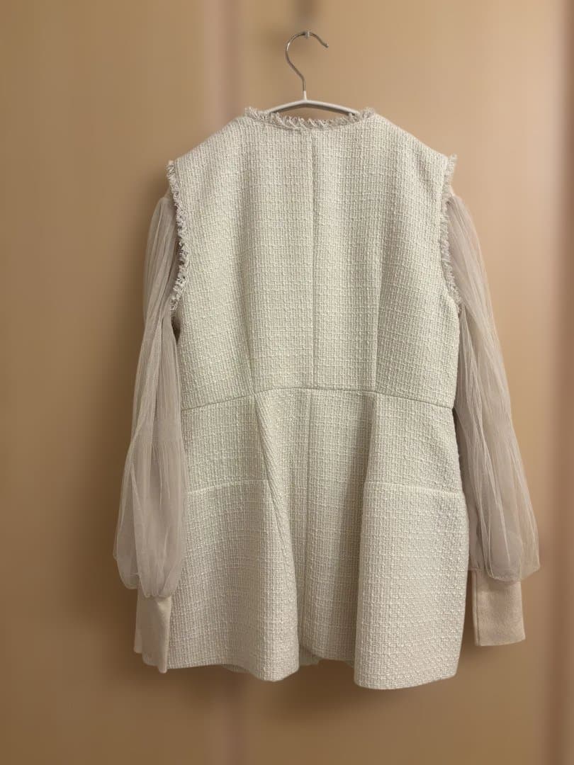 美品 ツイードペプラムジレ＆ニットコーデセット♡ナチュラルビューティーベーシック