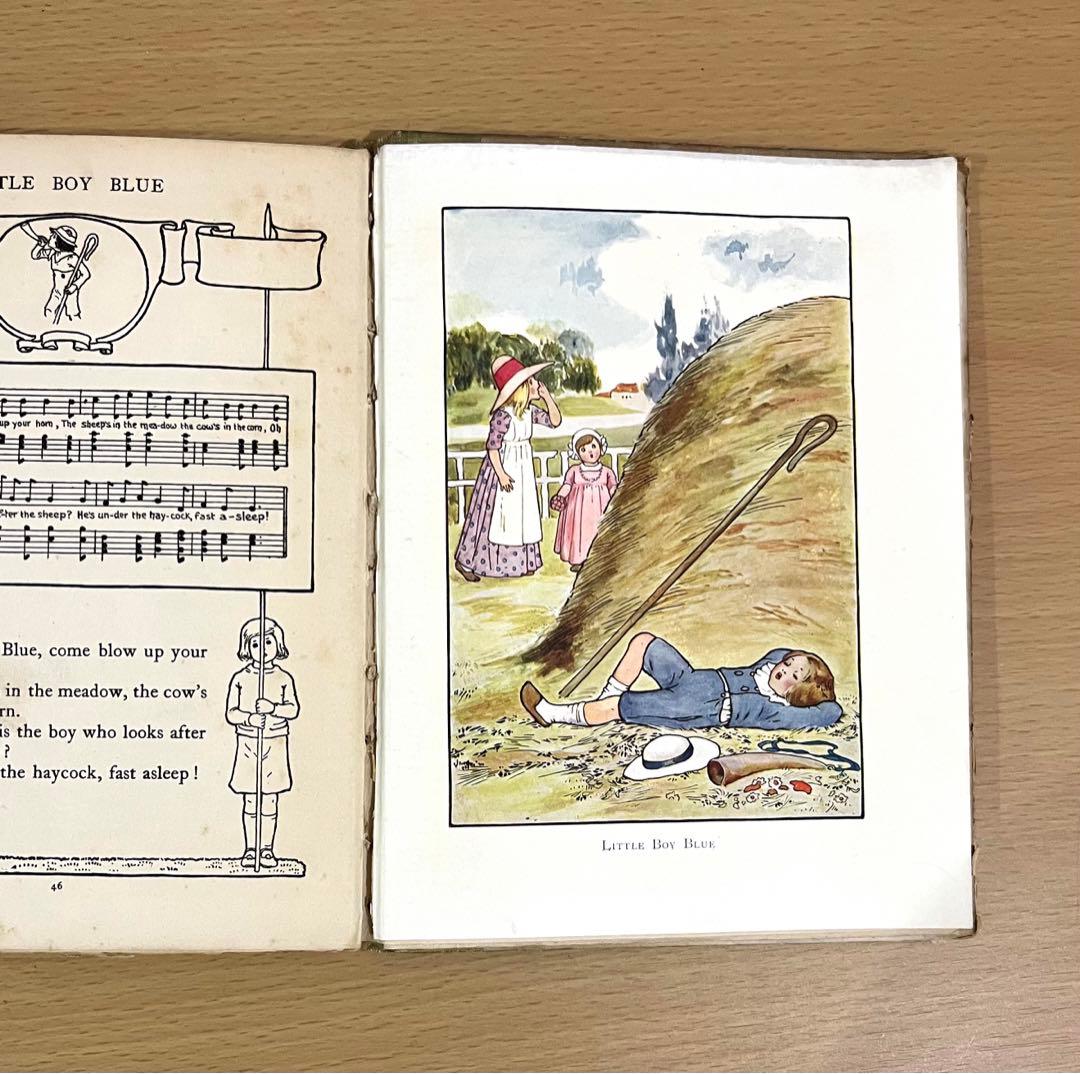 No.229 希少 アンティーク古書 洋書 絵本 水彩 ビンテージ 楽譜