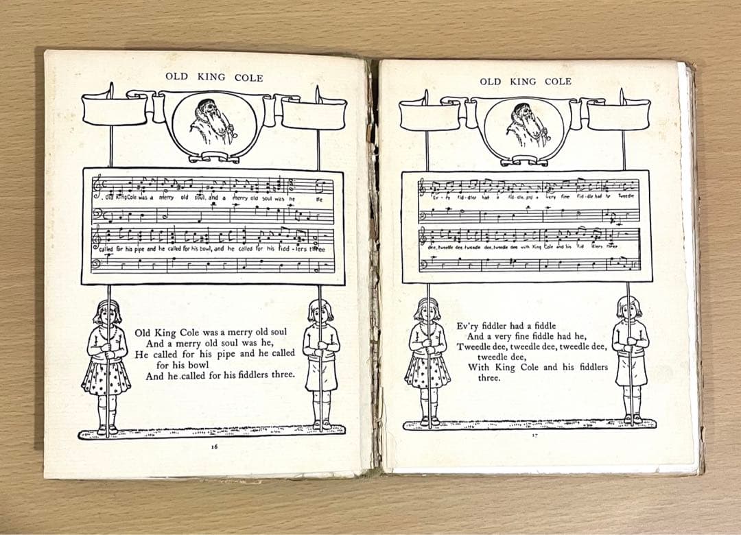 No.229 希少 アンティーク古書 洋書 絵本 水彩 ビンテージ 楽譜