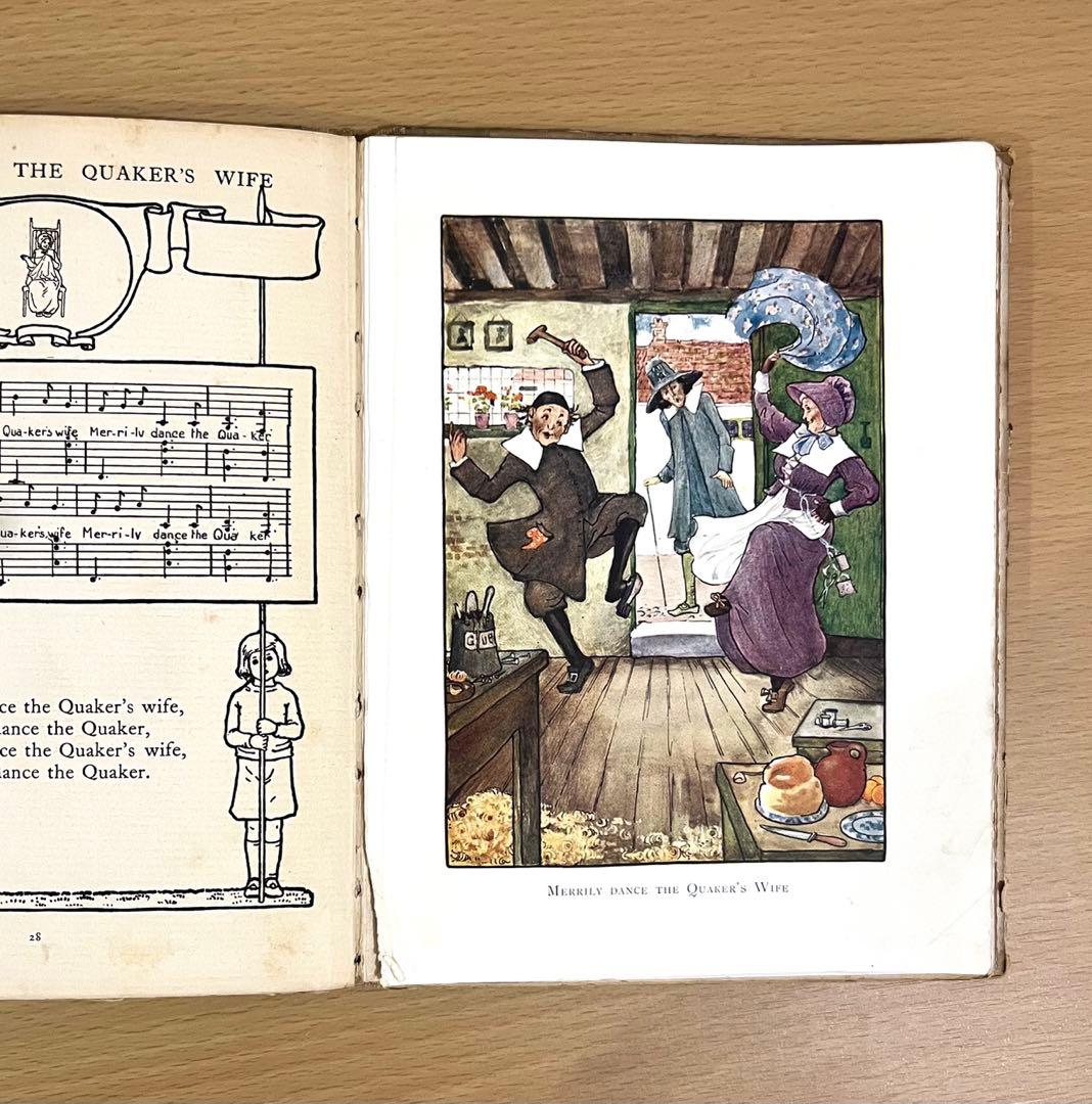 No.229 希少 アンティーク古書 洋書 絵本 水彩 ビンテージ 楽譜